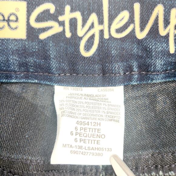 Lee Style Up Women’s Stretch Jeans Blue Size 6 PETITE Straight Leg - Picture 7 of 8